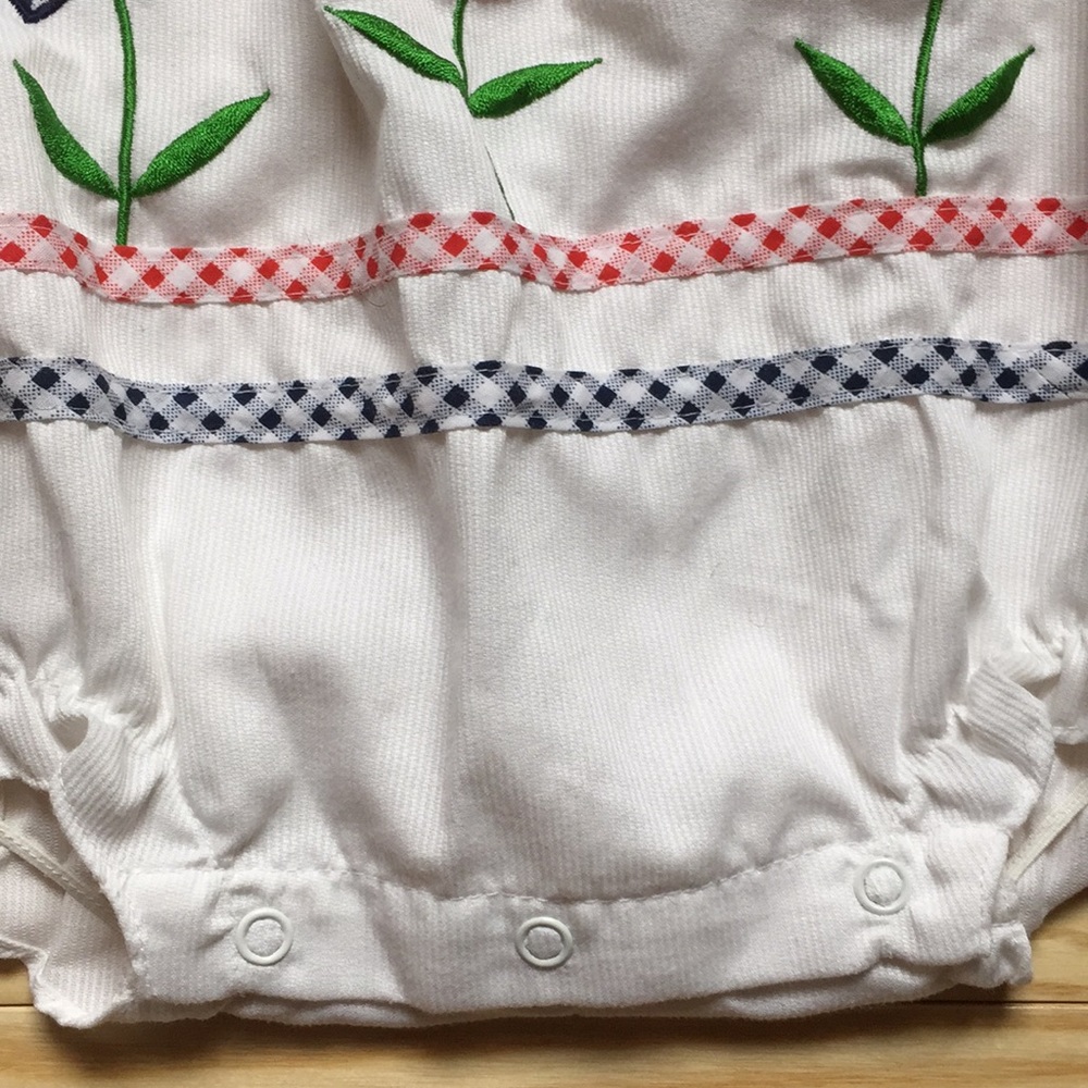 White Blue and Red Gingham Romper - Picture 4 of 6